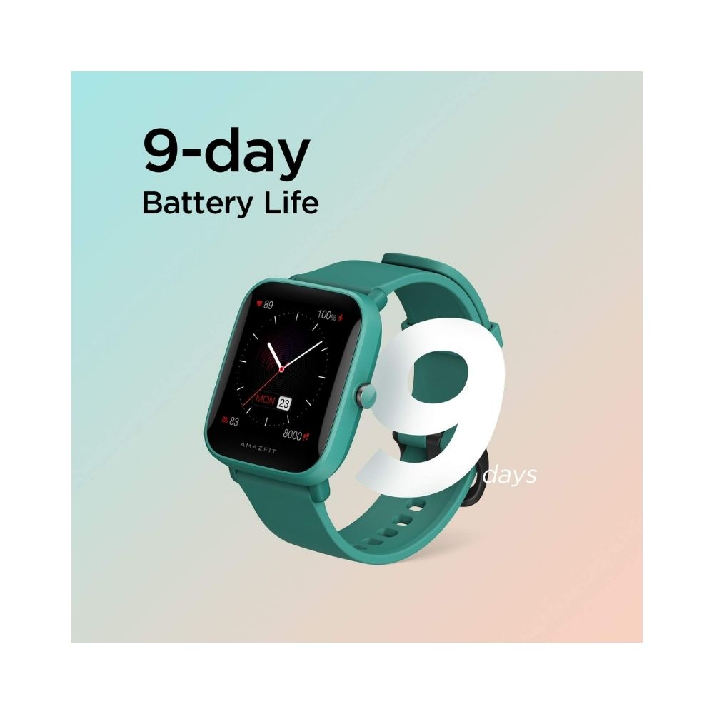 Amazfit Bip U Pro Smartwatch (Green Strap, Regular)