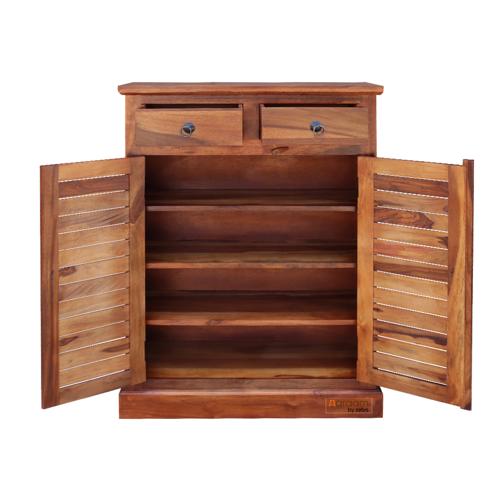 Aaram By Zebrs Solid Wood Shoe Rack  (Brown, 4 Shelves, Pre-assembled)