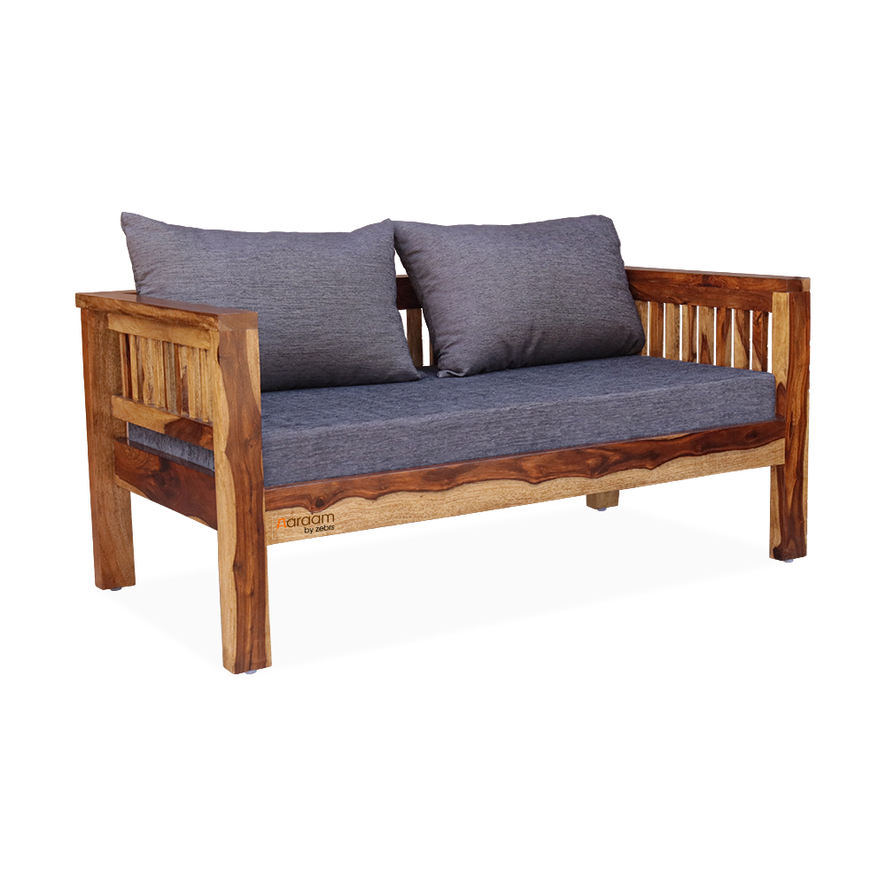 Aaram By Zebrs Sheesham Wood Sofa Set for Living Room in Natural Finish