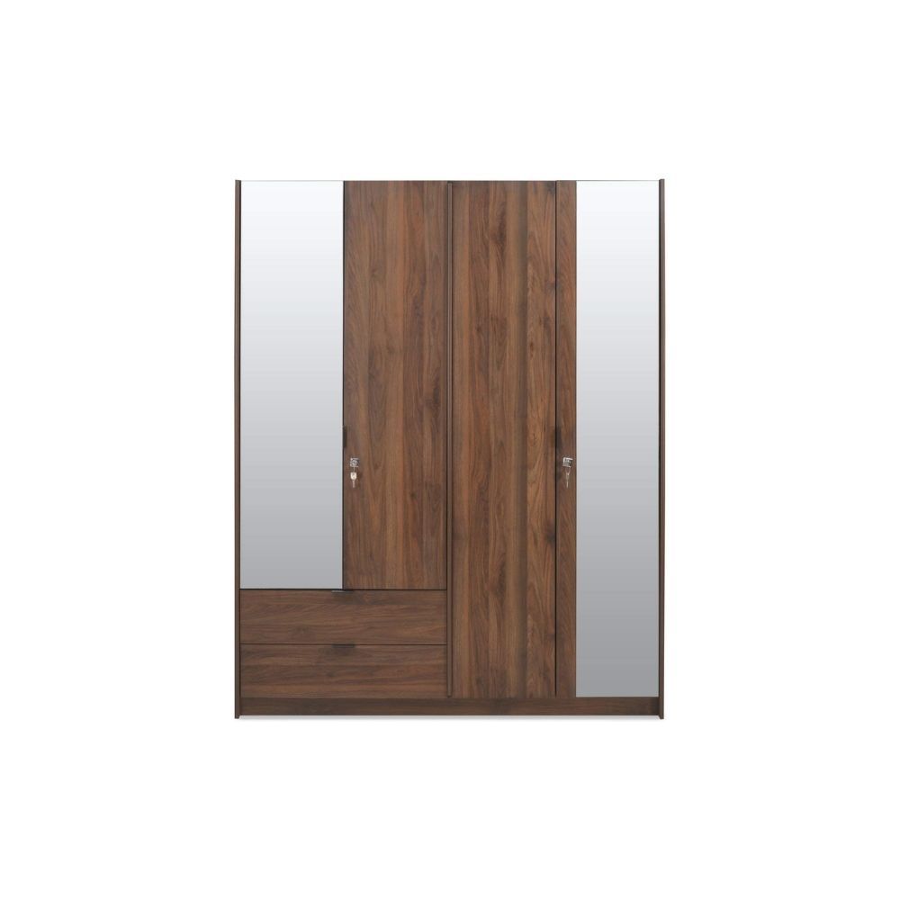 Aaram By Zebrs 4 Door Engineered Wood Wardrobe With 1 Hanging space,Drawers & Shelves (Wenge)