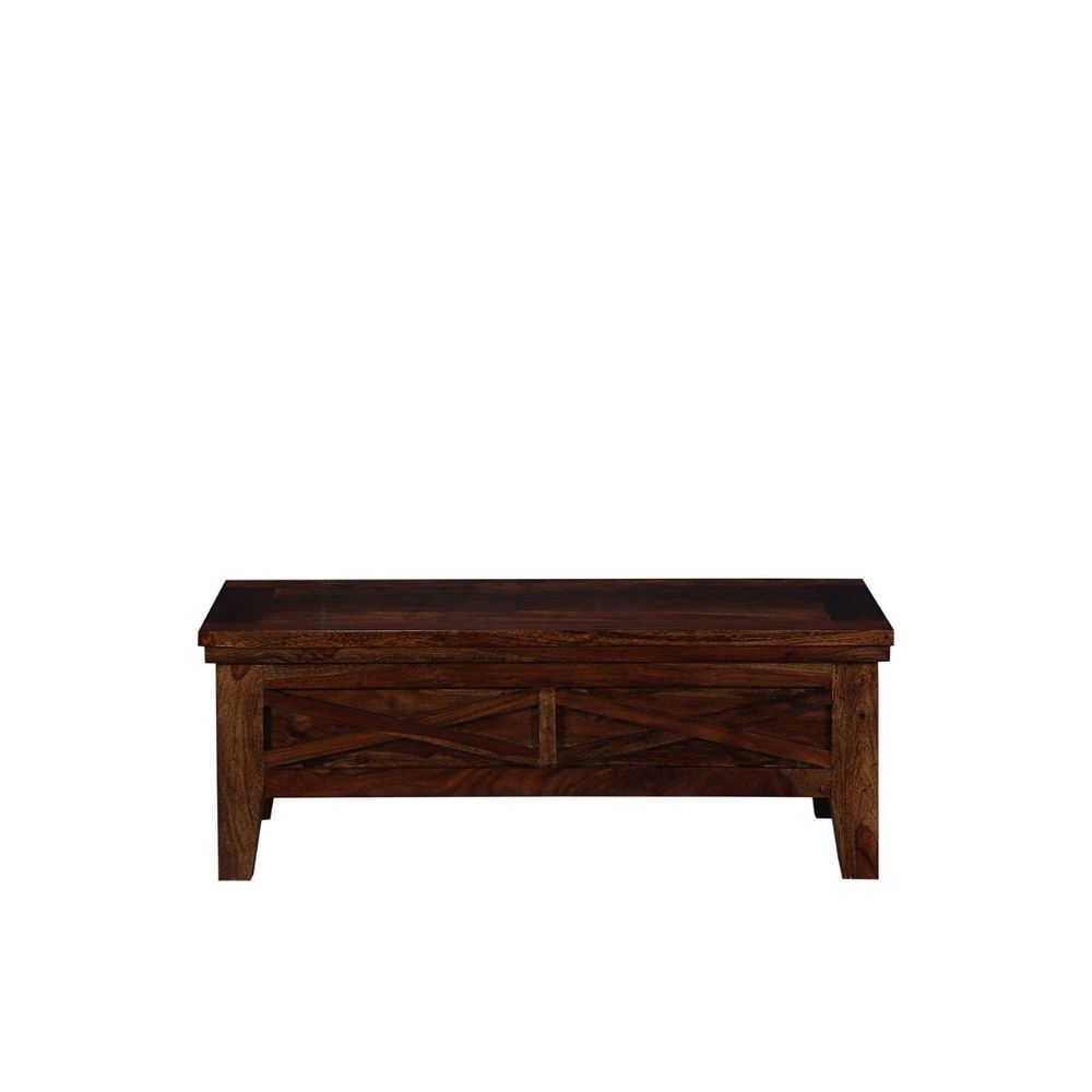 Aaram By Zebrs Coffee Table for Living Room | Outdoor Center Table for Garden with 2 Drawers Storage | Sheesham Wood