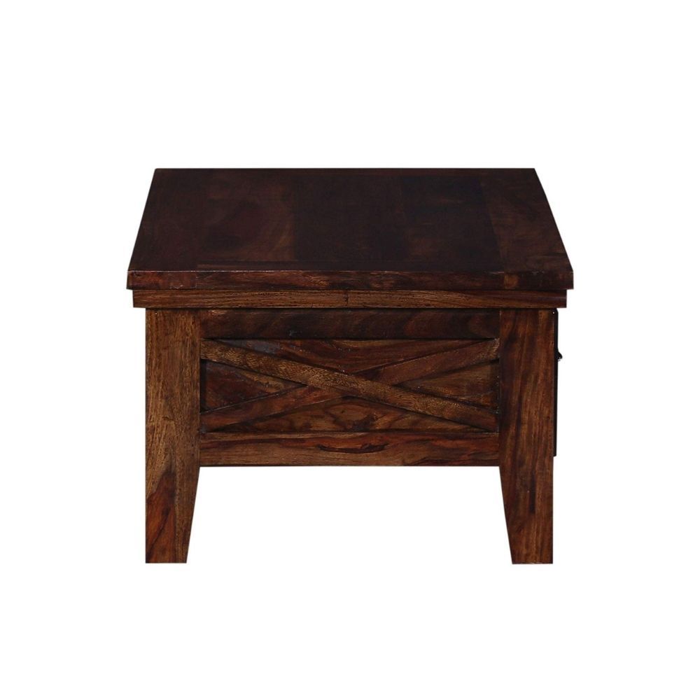 Aaram By Zebrs Coffee Table for Living Room | Outdoor Center Table for Garden with 2 Drawers Storage | Sheesham Wood