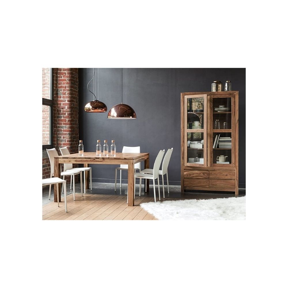 Aaram By Zebrs Crockery Cabinet for Kitchen & Dining Room | Solid Wood Display Unit with 4 Drawers & Glass Door Cabinet Storage for Living Room,  Sheesham, Wood