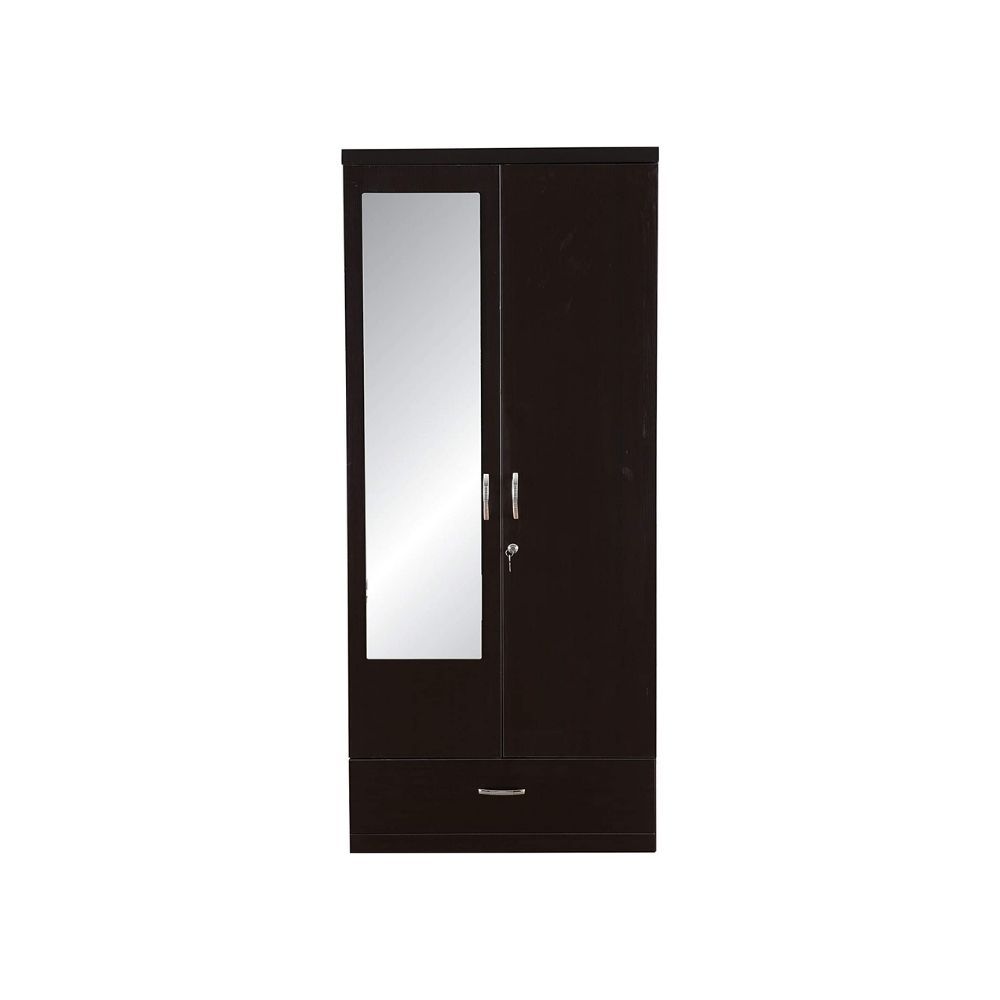Aaram By Zebrs Engineered Wood Two Door Wardrobe in Wenge Colour
