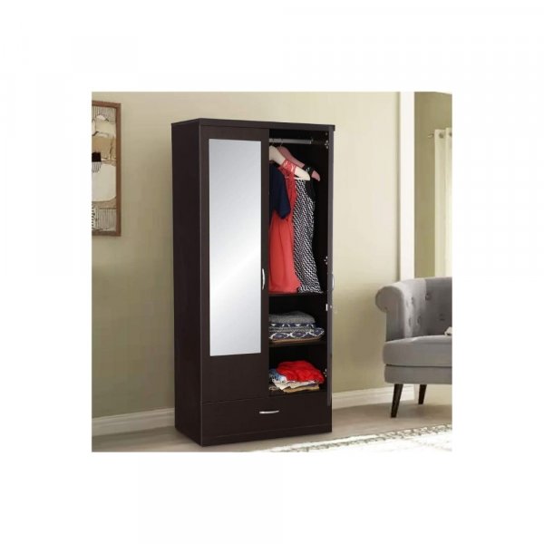 Aaram By Zebrs Engineered Wood Two Door Wardrobe in Wenge Colour