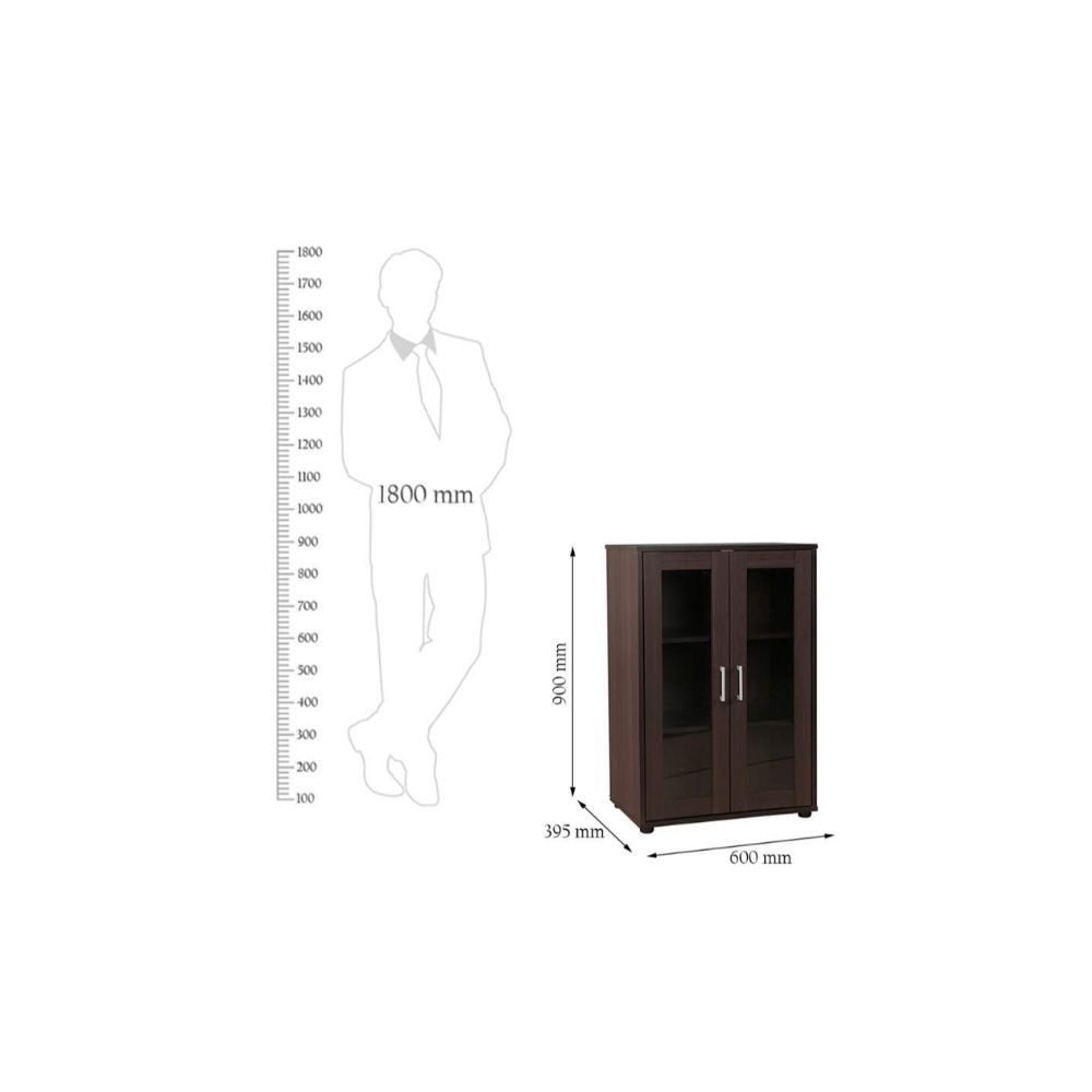 Aaram By Zebrs Epson Engineered Wood Storage Cabinet in Beech Chocolate Colour
