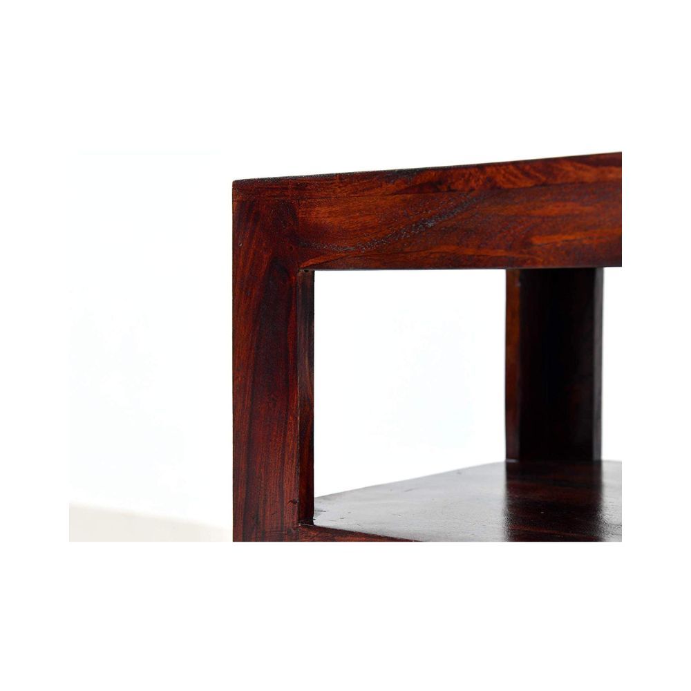 Aaram By Zebrs Furniture Sheesham Indian Rosewood Bedside Table with 2 Shelf Storage for Bedroom, Livingroom,Hotelroom|SideEnd Table|Natural Teak