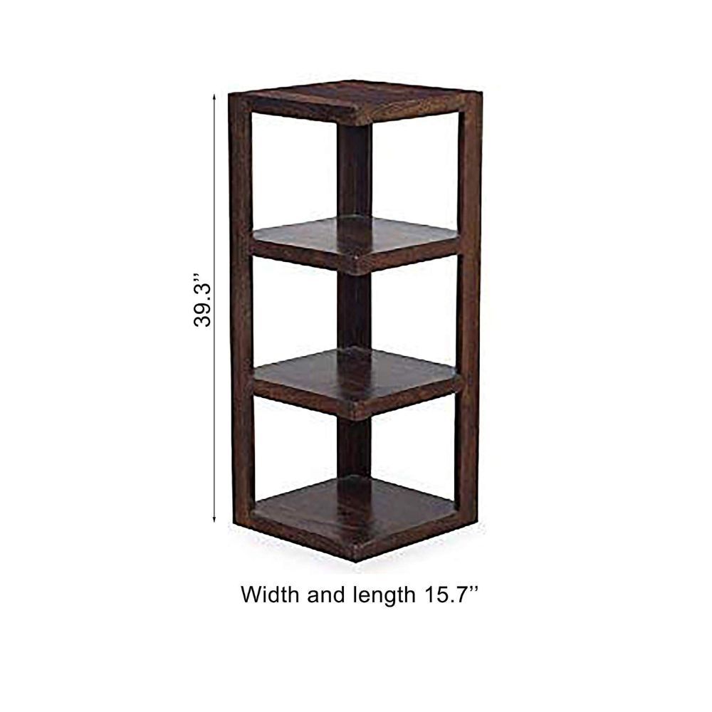 Aaram By Zebrs Furniture Sheesham Wood Book Shelves with Book Racks for Living Room, Home & Office (Walnut)
