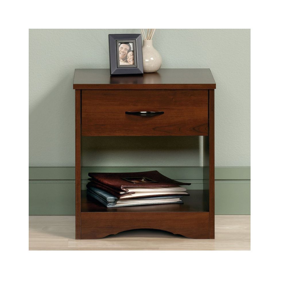 Aaram By Zebrs Furniture Solid Sheesham Indian Rosewood Bedside Table with Drawer and Shelf Storage for Bedroom Brown Finish