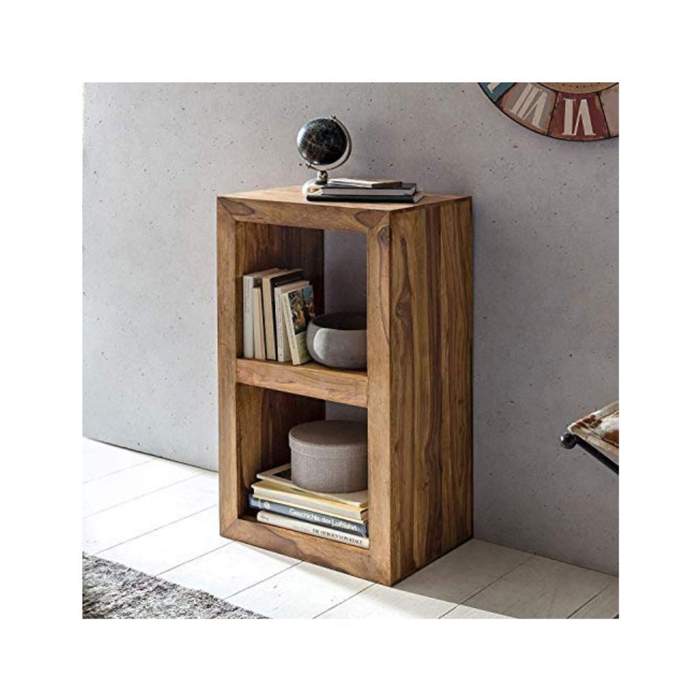 Aaram By Zebrs Furniture Solid Sheesham Wood Book Shelf for Living Room, Home & Office (Natural Finish)