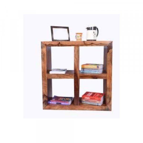 Aaram By Zebrs Furniture Solid Sheesham Wood Book Shelf with Book Racks Storage for Living Room Home &amp; Office (Natural Teak)