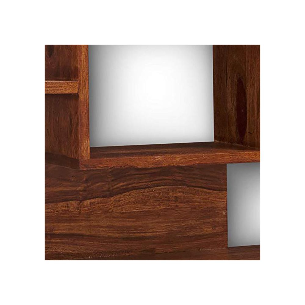 Aaram By Zebrs Furniture Solid Sheesham Wood Wall Book Shelves with Book Racks Storage for Living Room, Home & Office Bookcase Storage (Natural Teak)