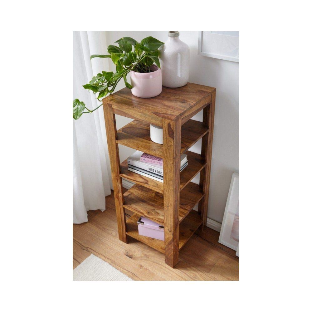Aaram By Zebrs Furniture Solid Wood Book Shelf with Book Racks for Living Room, Home & Office (Natural Finish)