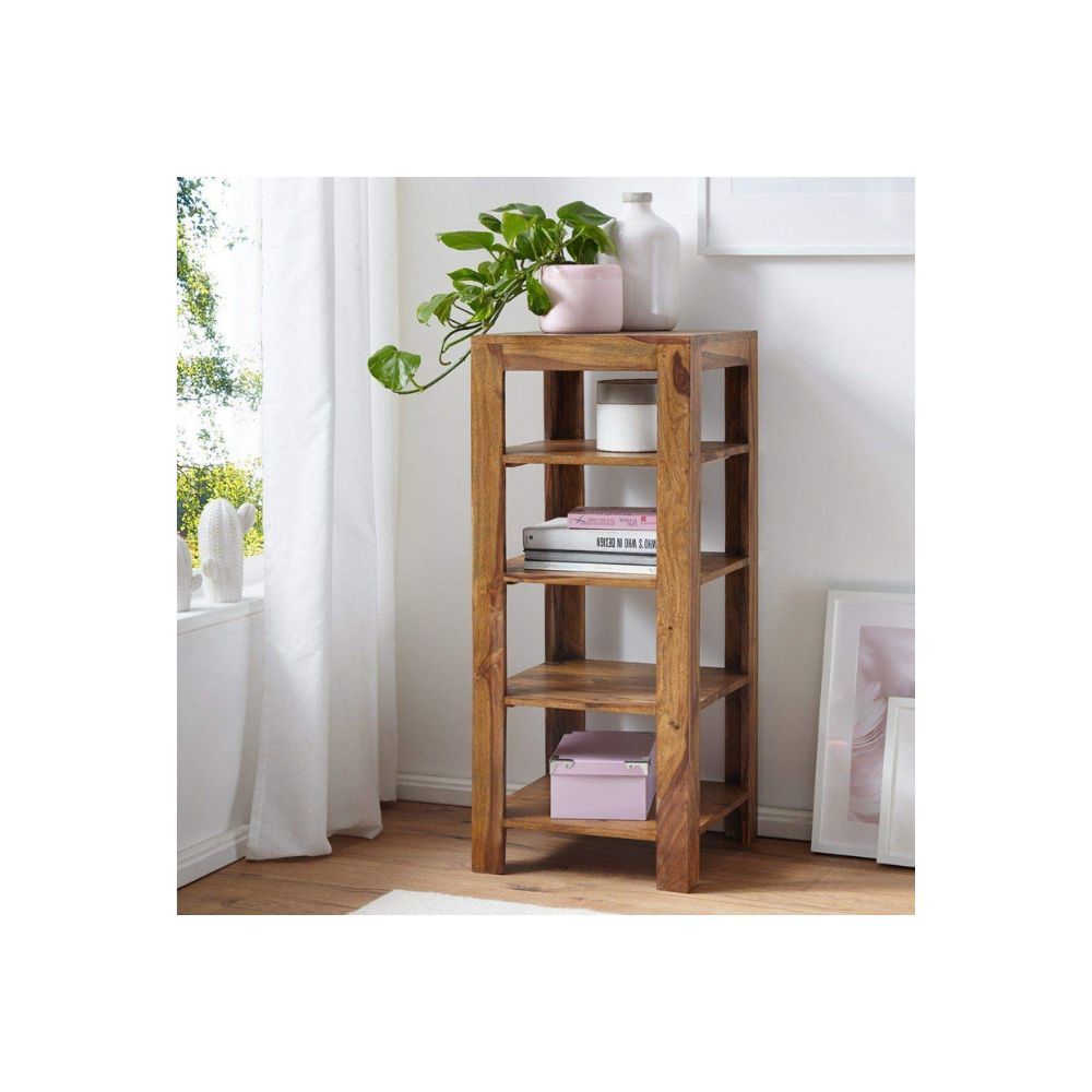 Aaram By Zebrs Furniture Solid Wood Book Shelf with Book Racks for Living Room, Home & Office (Natural Finish)