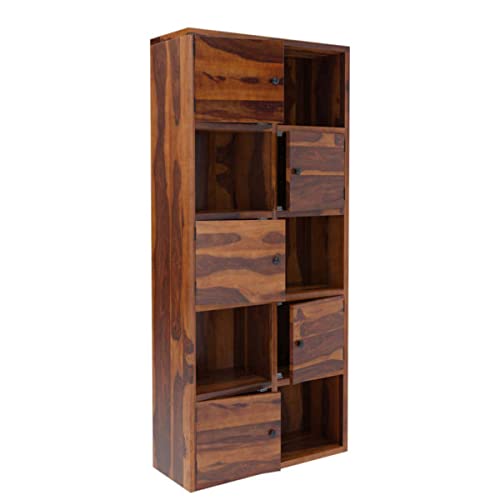 Aaram By Zebrs Furniture Town Prich Rustic Sheesham Solid Wood Bookcase