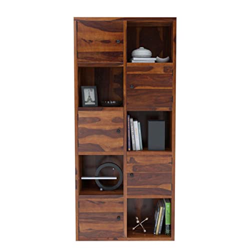 Aaram By Zebrs Furniture Town Prich Rustic Sheesham Solid Wood Bookcase
