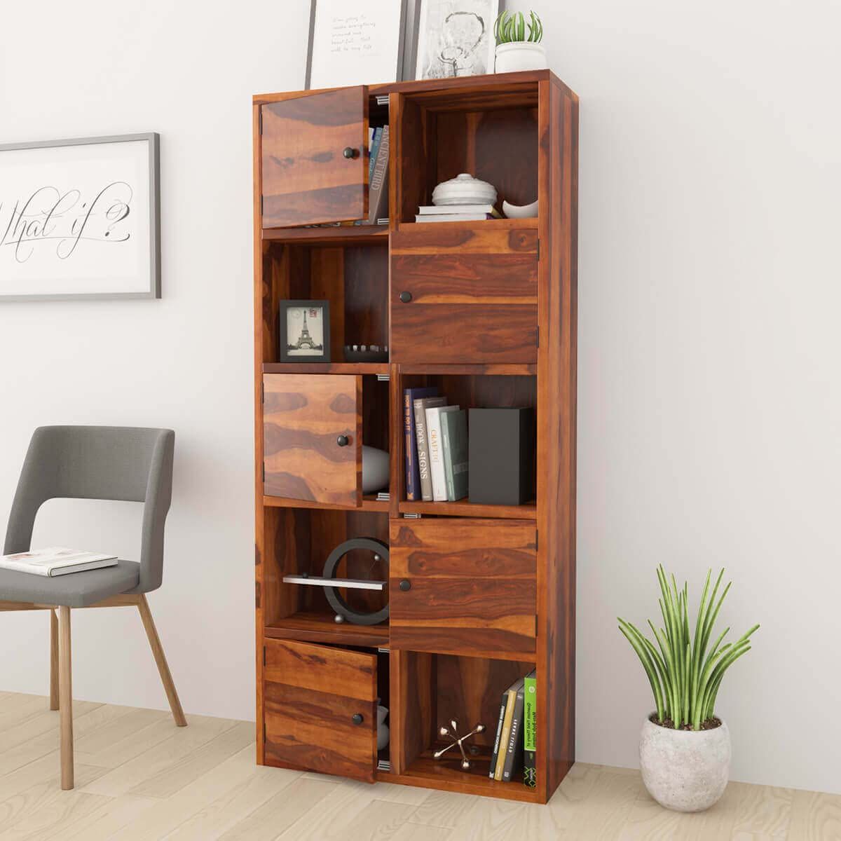 Aaram By Zebrs Furniture Town Prich Rustic Sheesham Solid Wood Bookcase