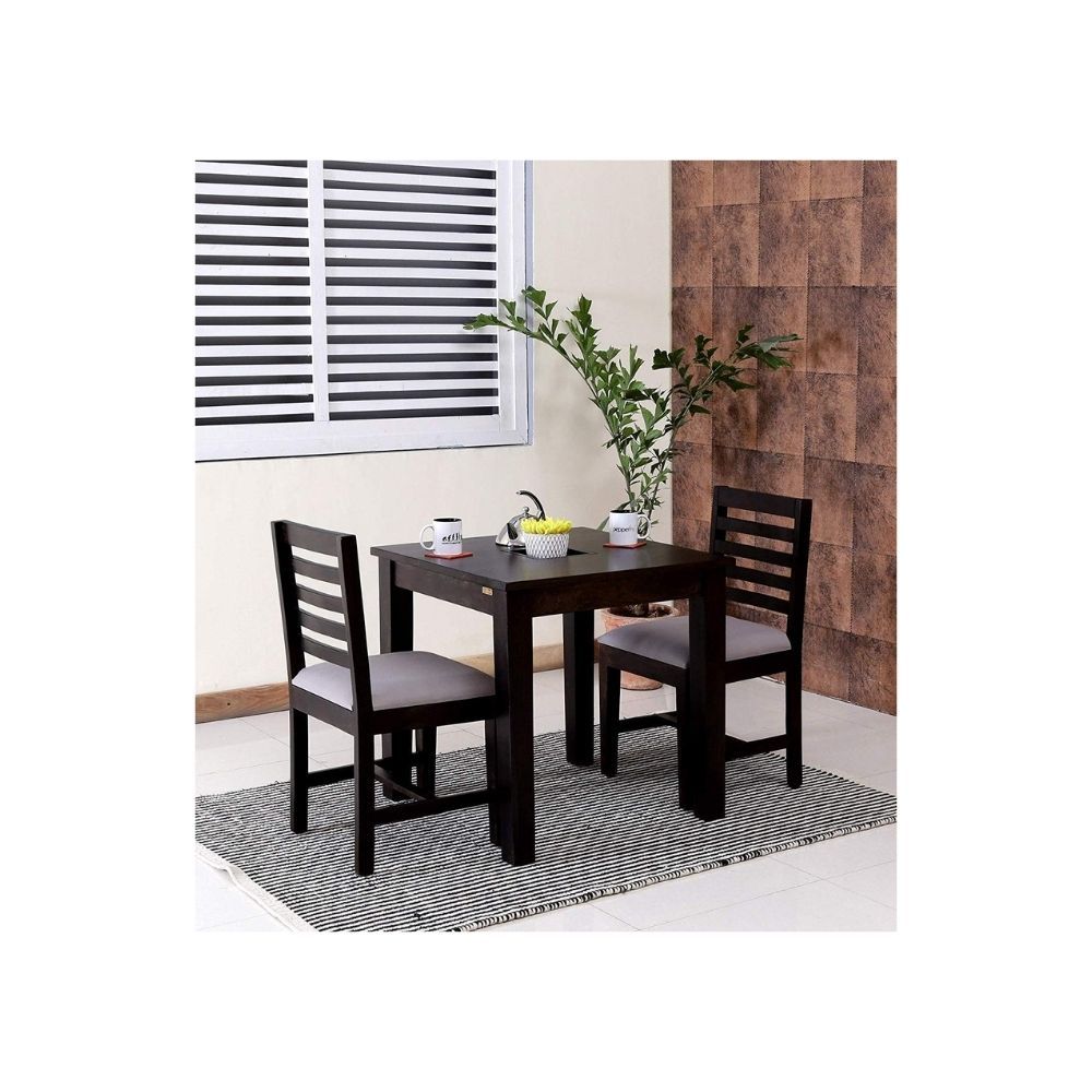 Aaram By Zebrs Modern Furniture Sheesham Indian Rosewood 2 Seater Dining Table Set/Dining Table with 2 Cushion Chairs Furniture for Living Room