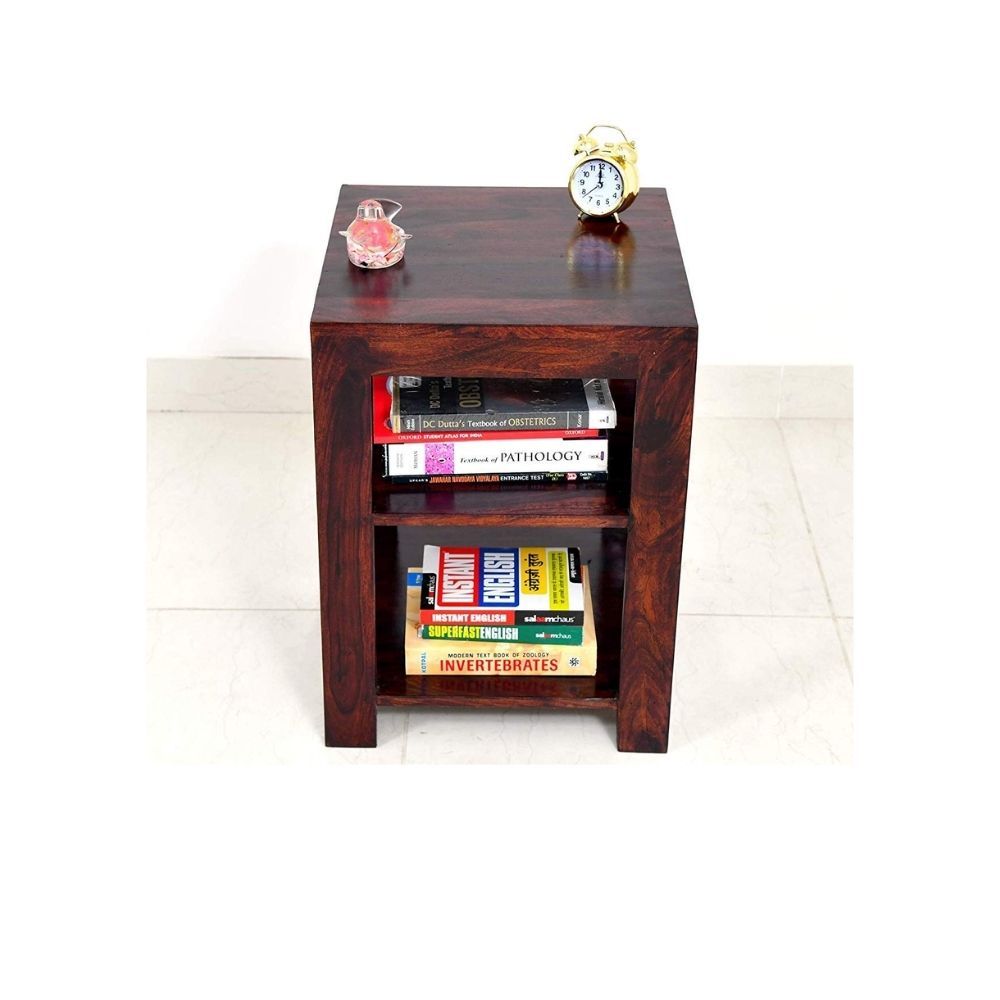 Aaram By Zebrs Modern Furniture Sheesham Indian Rosewood Bedside Table with 2 Shelf Storage for Bedroom, Livingroom,Hotelroom|SideEnd Table