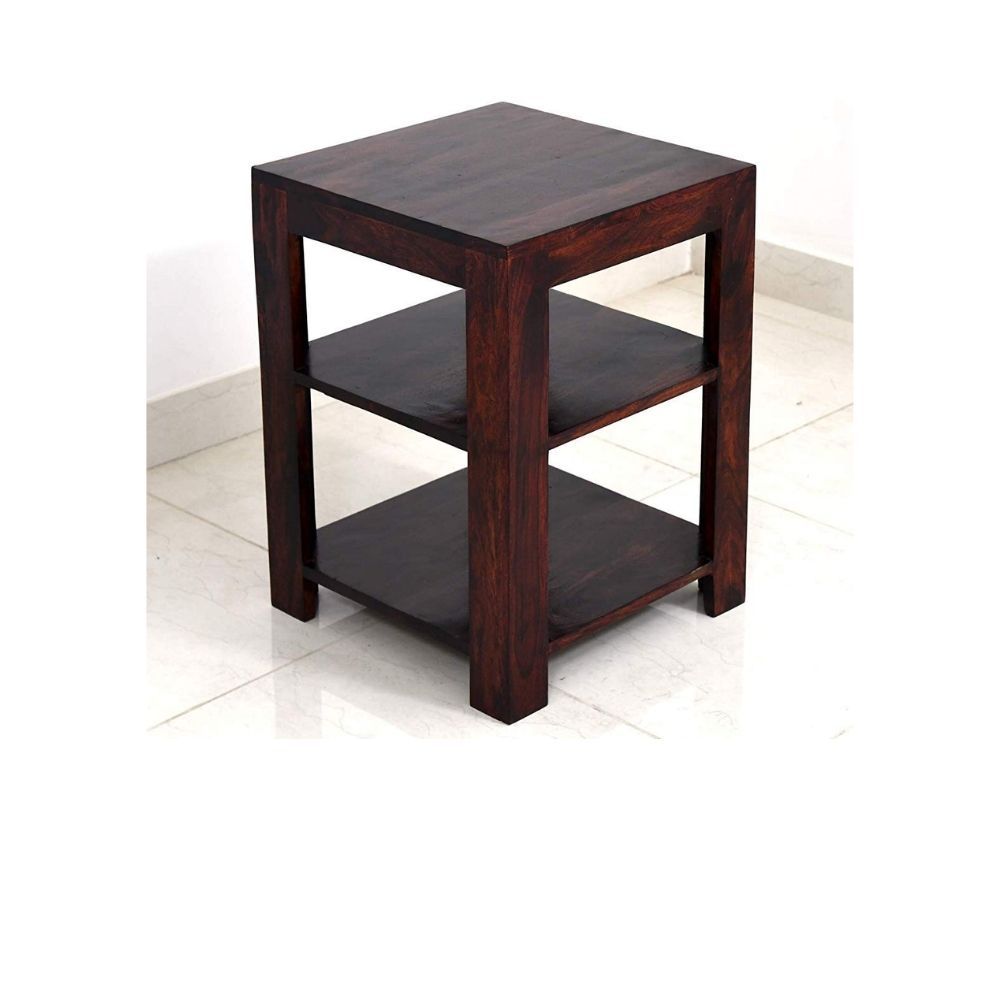 Aaram By Zebrs Modern Furniture Sheesham Indian Rosewood Bedside Table with 2 Shelf Storage for Bedroom, Livingroom,Hotelroom|SideEnd Table