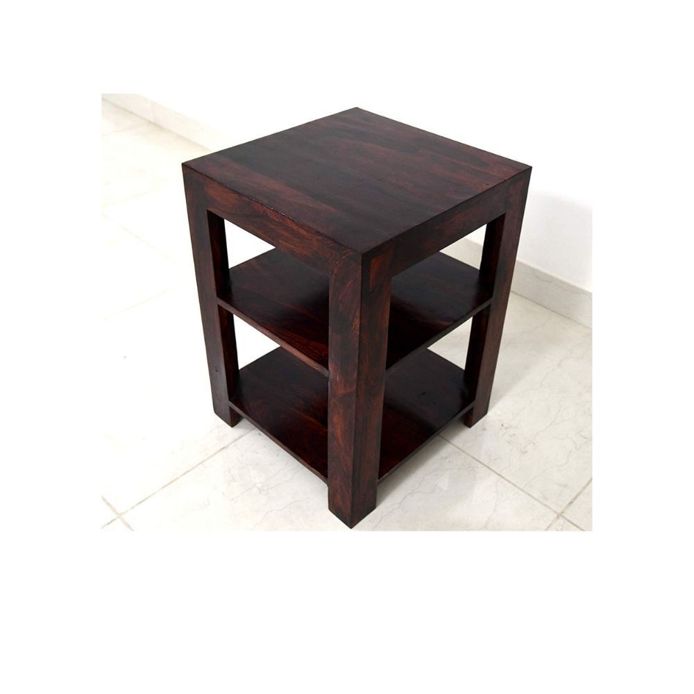 Aaram By Zebrs Modern Furniture Sheesham Indian Rosewood Bedside Table with 2 Shelf Storage for Bedroom, Livingroom,Hotelroom|SideEnd Table