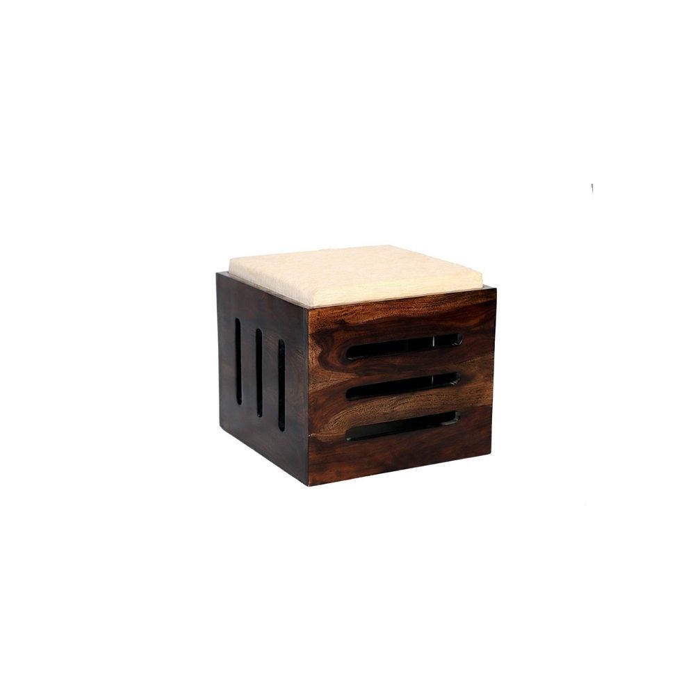Aaram By Zebrs Modern Furniture Sheesham Indian Rosewood Square Coffee Table | Center Table with 4 Stools, Four Seater Coffee Table- Natural Finish
