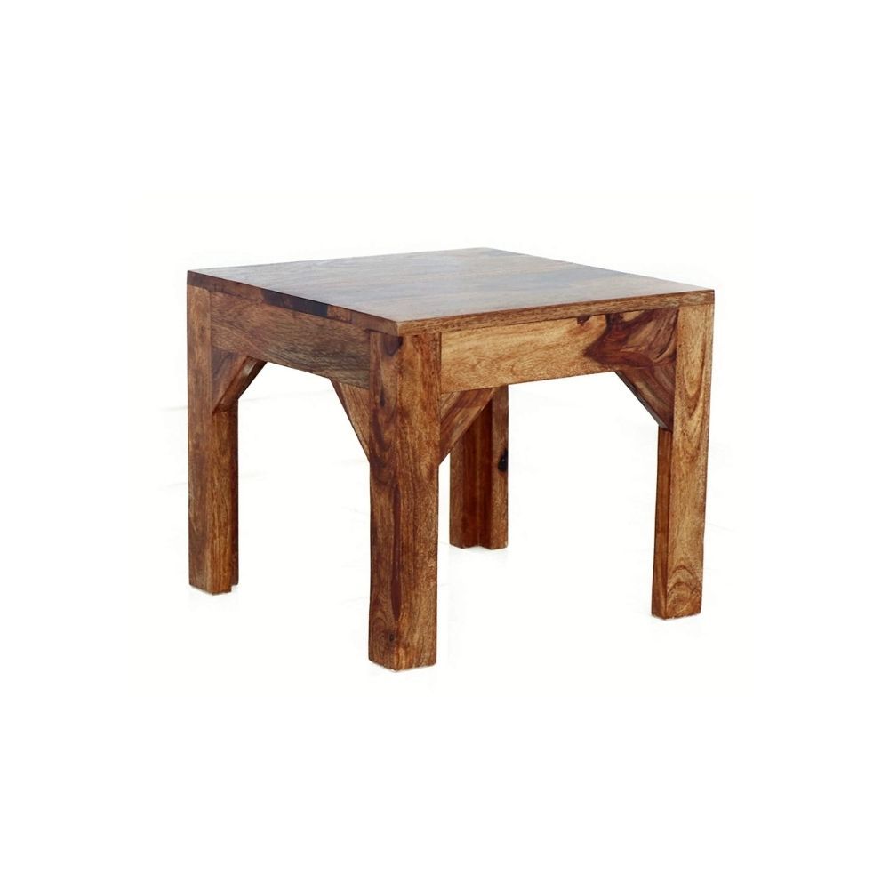 Aaram By Zebrs Modern Furniture Sheesham Indian Rosewood Square Coffee Table | Center Table with 4 Stools, Four Seater Coffee Table- Natural Finish