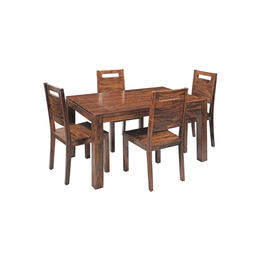 Aaram By Zebrs Modern Furniture Sheesham Indian Rosewoood 4 Seater Dining Table Set Dining Table with 4 Chairs Dinner Table Set for Dining Room Home