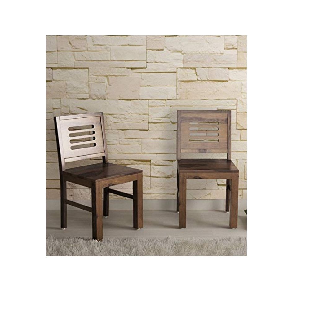Aaram By Zebrs Modern Furniture Sheesham Indian Wood Dining Chairs, 2 Wooden Dinning Chairs for Living Room & Dinner Hall (Natural Teak)