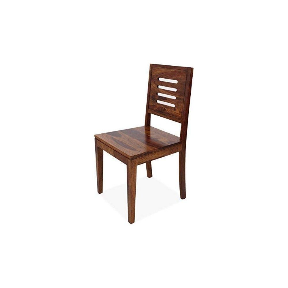 Aaram By Zebrs Modern Furniture Sheesham Indian Wood Dining Chairs, 2 Wooden Dinning Chairs for Living Room & Dinner Hall (Natural Teak)