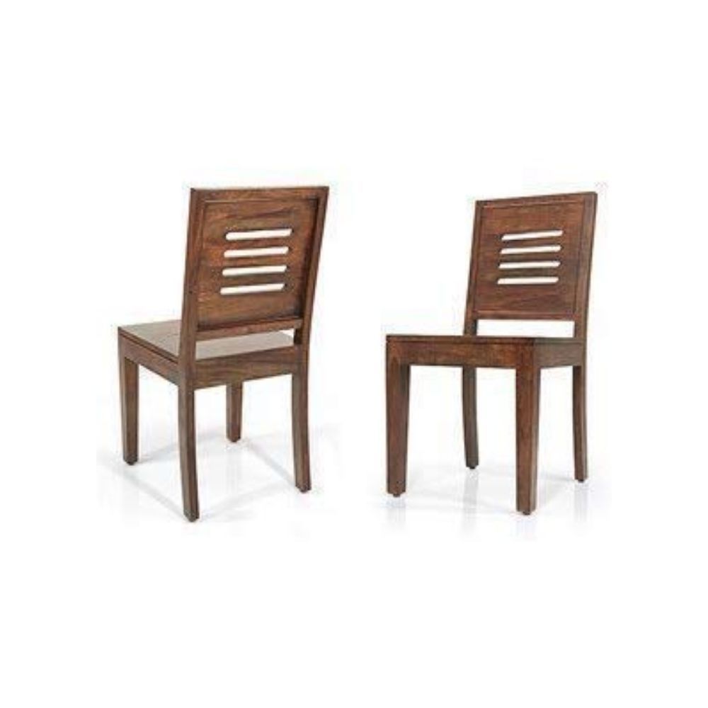 Aaram By Zebrs Modern Furniture Sheesham Indian Wood Dining Chairs, 2 Wooden Dinning Chairs for Living Room & Dinner Hall (Natural Teak)