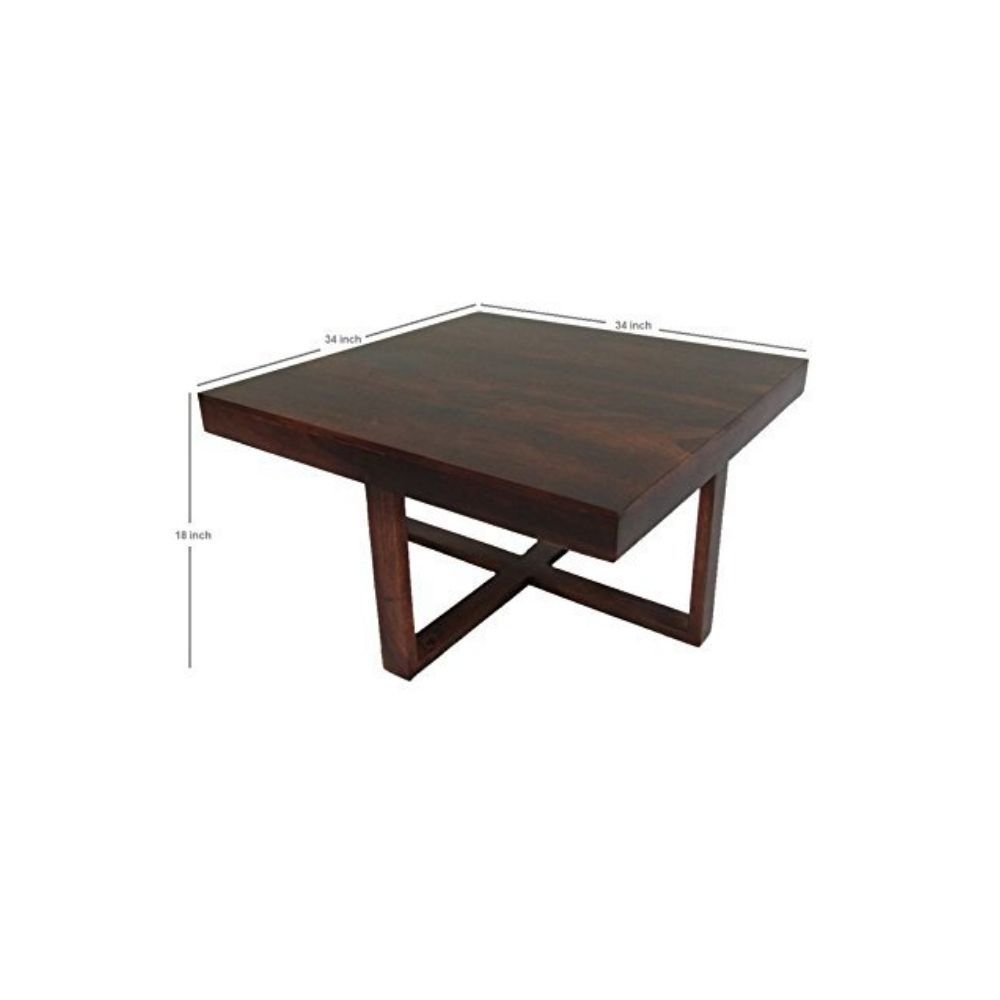 Aaram By Zebrs Modern Furniture Sheesham Wood Coffee Table Set | Center Table with 4 Stools, Four Seater Coffee Table Set |Natural Teak