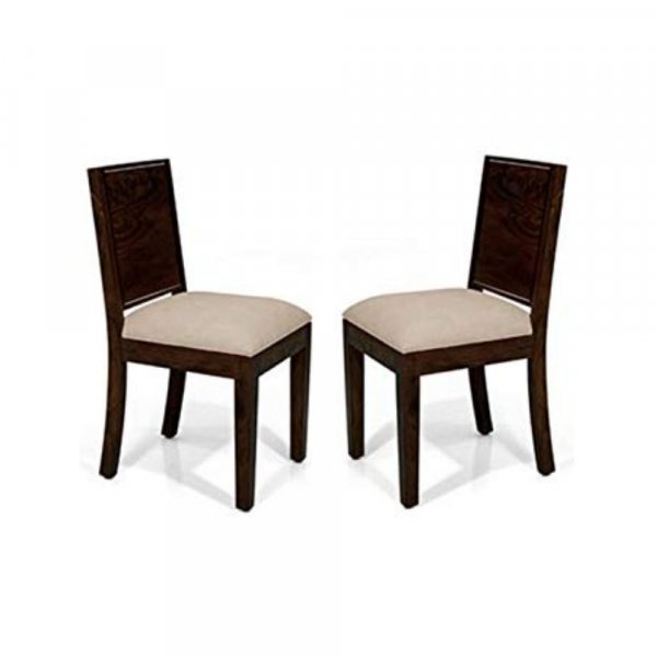 Aaram By Zebrs Modern Furniture Sheesham Wood Dining Chair, 2 Wooden Dinning Chairs, &amp; Study Chairs| Chairs with Cushion/Chair  (Walnut)
