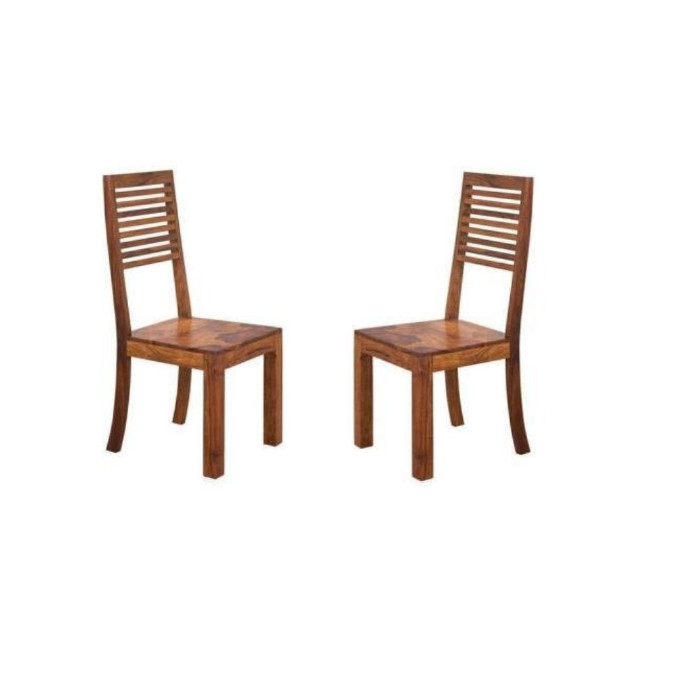 Aaram By Zebrs Modern Furniture Sheesham Wood Dining Chair, 2 Wooden Dinning Chairs for Living Room & Dinner Hall (Natural Teak)