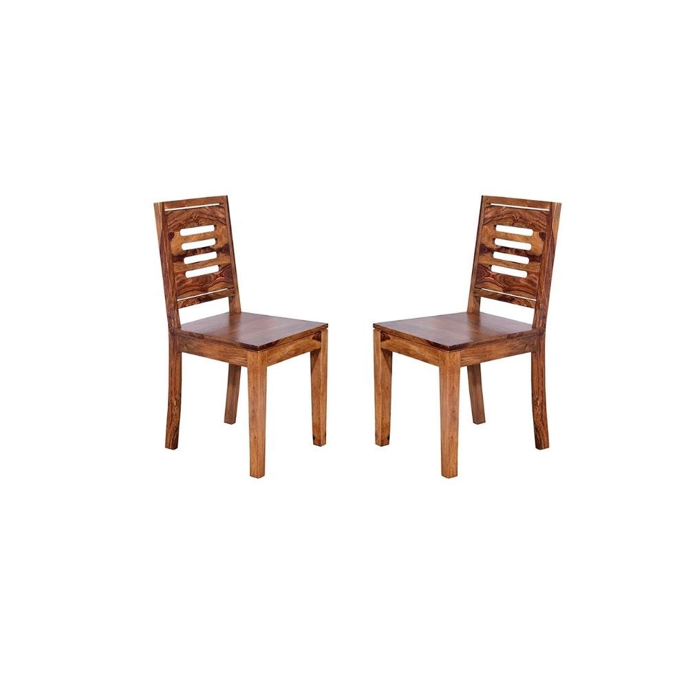 Aaram By Zebrs Modern Furniture Sheesham Wood Dining Chairs, 2 Wooden Dinning Chairs, & Study Chairs for Living Room and Dinner Hall (Natural Finish)