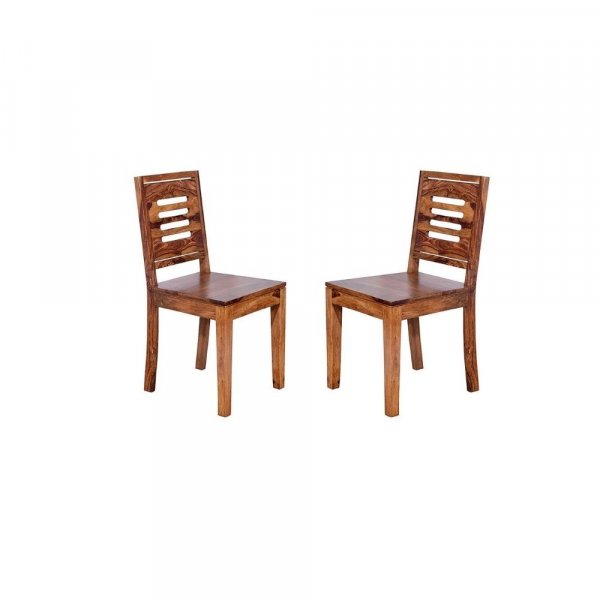 Aaram By Zebrs Modern Furniture Sheesham Wood Dining Chairs, 2 Wooden Dinning Chairs, &amp; Study Chairs for Living Room and Dinner Hall (Natural Finish)