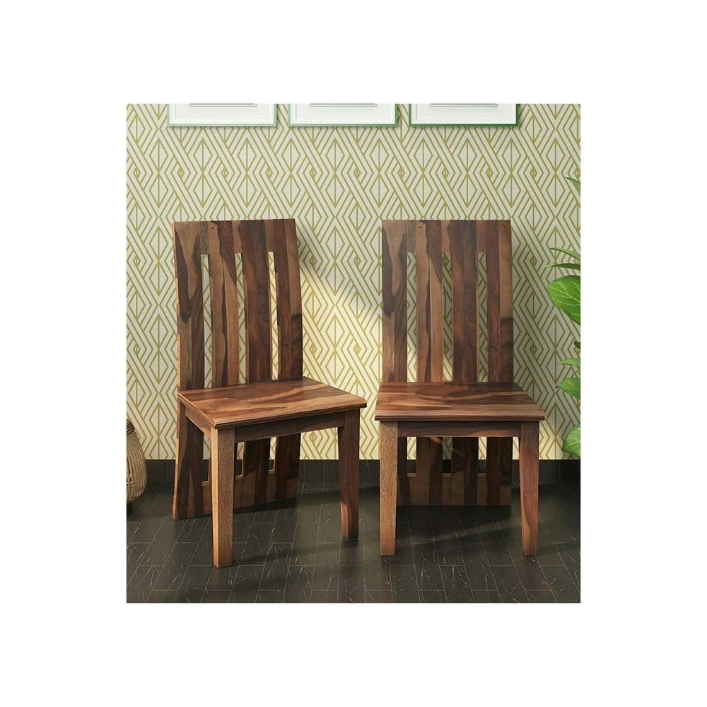 Aaram By Zebrs Modern Furniture Sheesham Wood Dining Chairs, 2 Wooden Dinning Chairs, for Living Room and Dinner Hall (Natural Finish)