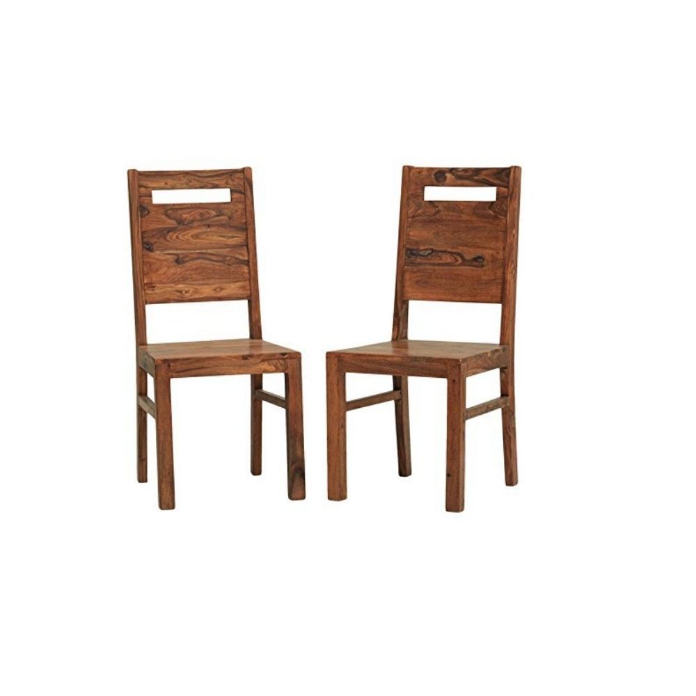 Aaram By Zebrs Modern Furniture Sheesham Wood Dining Chairs,2 Wooden Dinning Chairs, & Study Chairs for Living Room and Dinner Hall (Natural Teak)