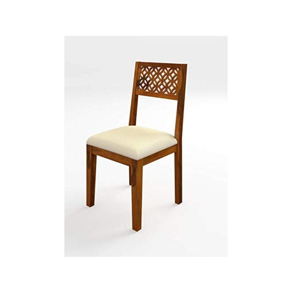 Aaram By Zebrs Modern Furniture Sheesham Wood Dining Chair/Wooden Dinning Chairs, & Study Chair for Living Room and Dinner Hall | Chair with Cushion | (Natural Teak)