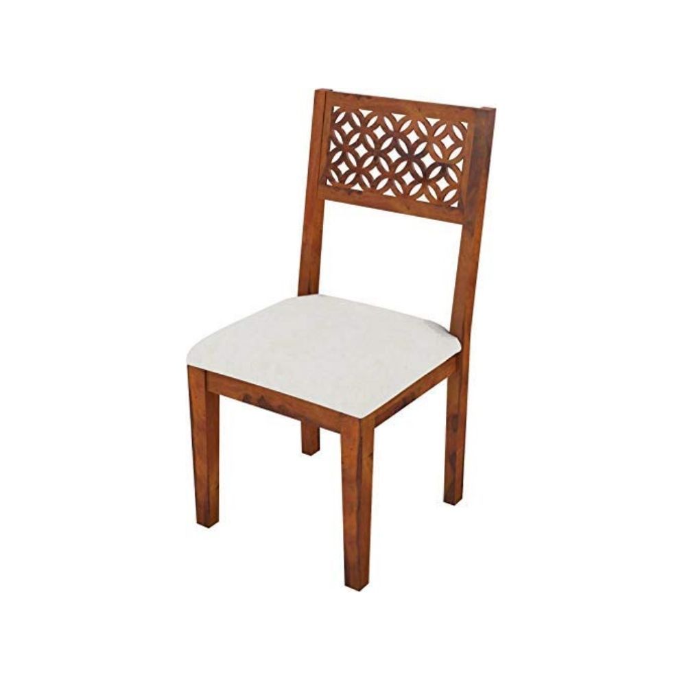 Aaram By Zebrs Modern Furniture Sheesham Wood Dining Chair/Wooden Dinning Chairs, & Study Chair for Living Room and Dinner Hall | Chair with Cushion | (Natural Teak)