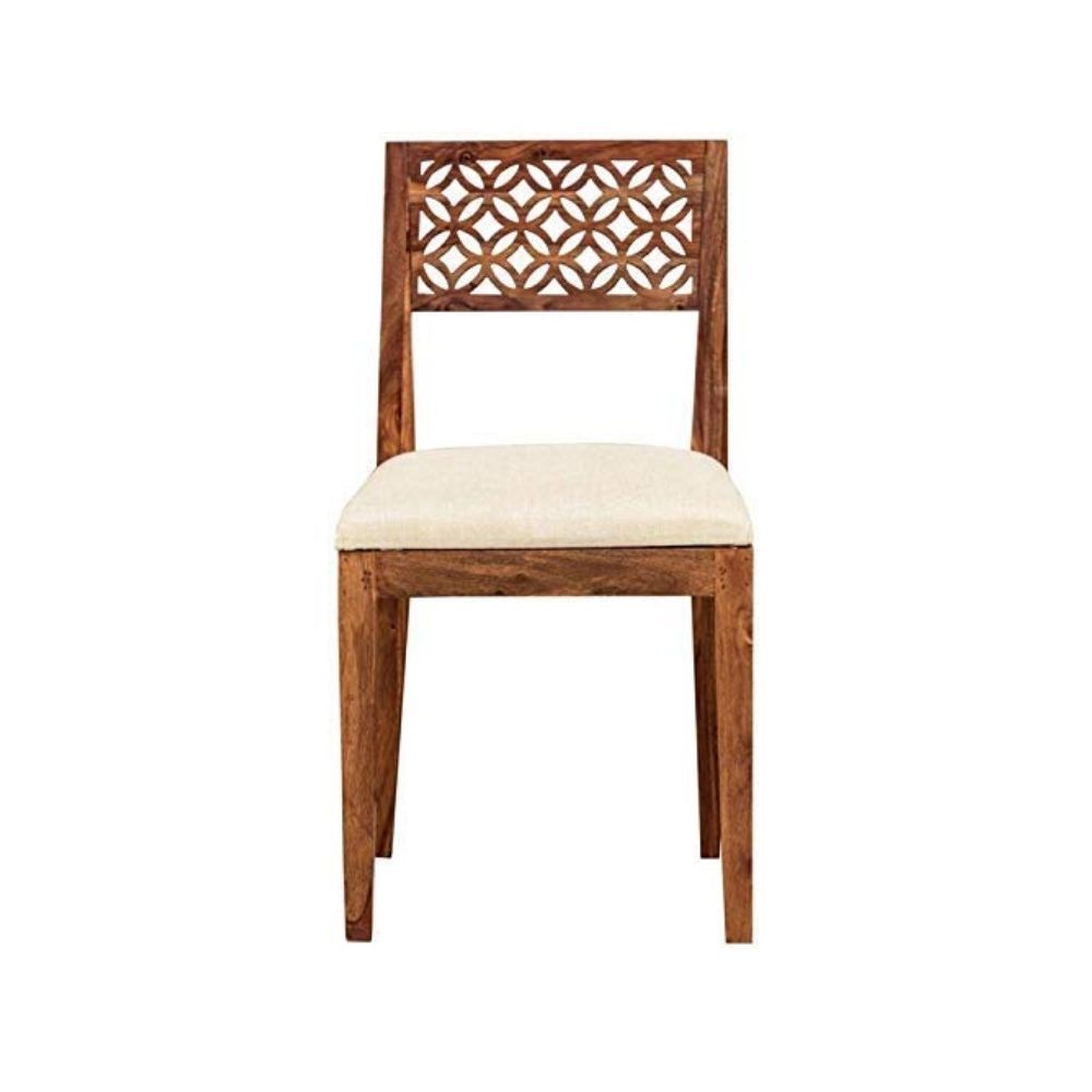 Aaram By Zebrs Modern Furniture Sheesham Wood Dining Chair/Wooden Dinning Chairs, & Study Chair for Living Room and Dinner Hall | Chair with Cushion | (Natural Teak)