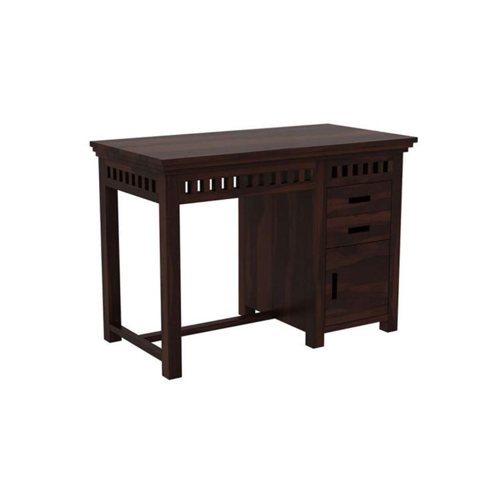 Aaram By Zebrs Modern Furniture Sheesham Wood Study Table with 2 Drawers & Cabinet for Home Writing Office Desk, Laptop Desk (Brown)