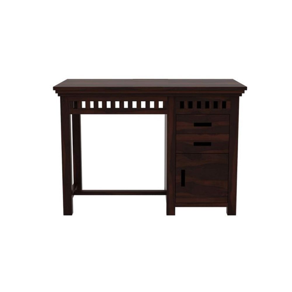Aaram By Zebrs Modern Furniture Sheesham Wood Study Table with 2 Drawers & Cabinet for Home Writing Office Desk, Laptop Desk (Brown)