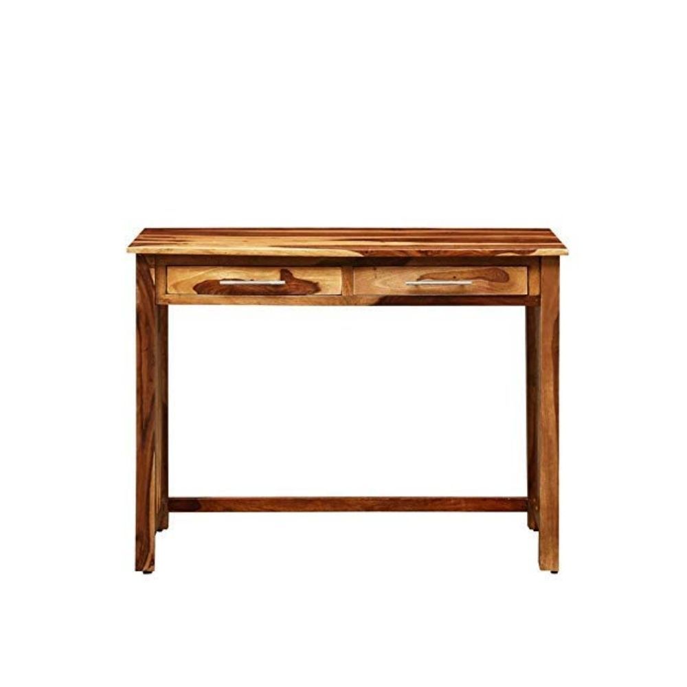 Aaram By Zebrs Modern Furniture Sheesham Wood Study Table with 2 Drawers Storage for Home Writing Office Desk Computer Table, Laptop Desk (Natural Finish)