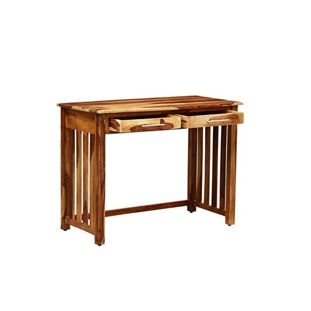 Aaram By Zebrs Modern Furniture Sheesham Wood Study Table with 2 Drawers Storage for Home Writing Office Desk Computer Table, Laptop Desk (Natural Finish)