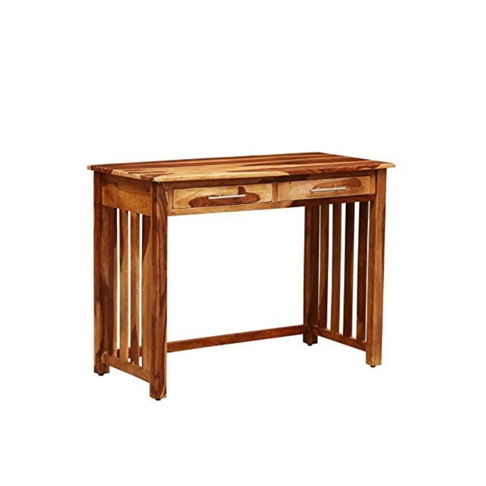 Aaram By Zebrs Modern Furniture Sheesham Wood Study Table with 2 Drawers Storage for Home Writing Office Desk Computer Table, Laptop Desk (Natural Finish)