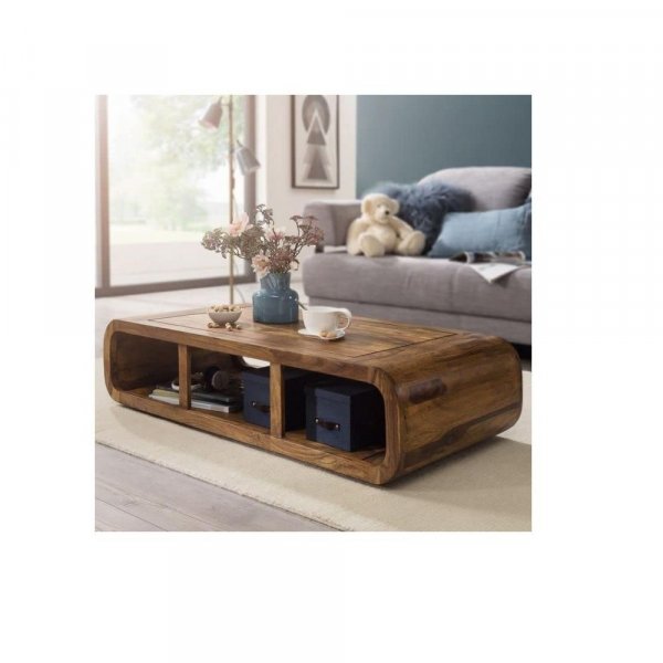 Aaram By Zebrs Modern Furniture Sheesham Wooden Center Coffee Table with Shelf Storage for Home Living Room | Wooden Coffee Table