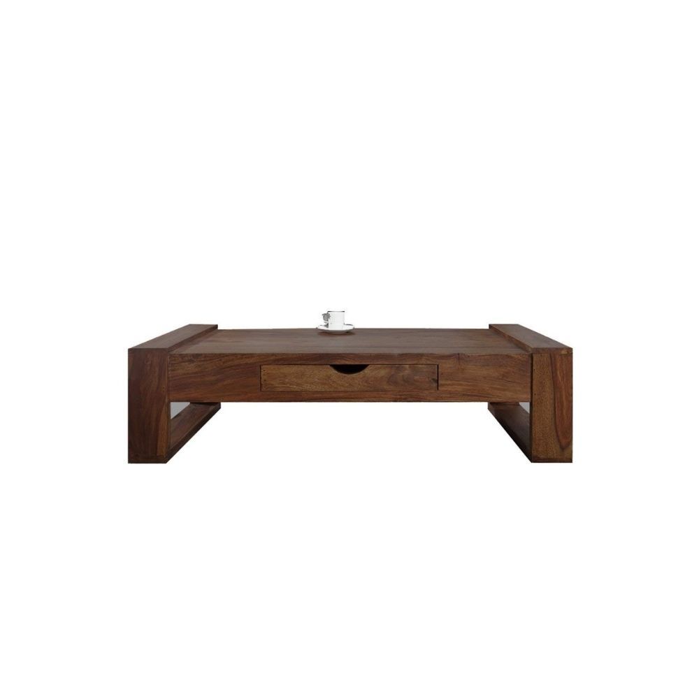 Aaram By Zebrs Modern Furniture Sheesham Wooden Center Table/Coffee Table with Drawer Storage for Home Living Room (Natural Teak)