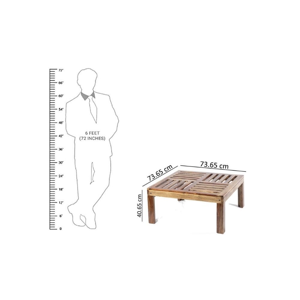Aaram By Zebrs Modern Furniture Solid Indian Wood Center Table/Coffee Table/Tea Table,for Home Living Room (Natural Finish)
