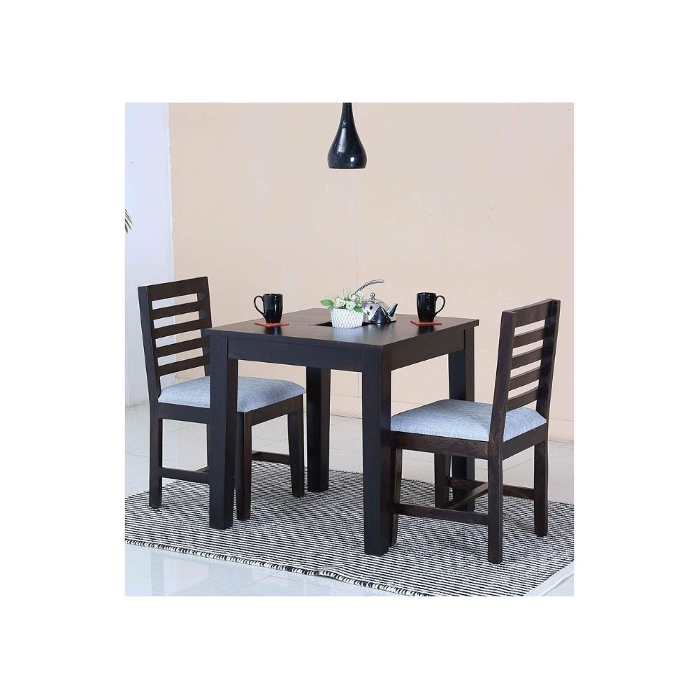 Aaram By Zebrs Modern Furniture Solid Sheesham Indian Rosewood 2 Seater Dining Table Set/wooden Dining Room Set Dining Table with 2 Cushion Chairs Furniture for Living Room Home Hall Hotel